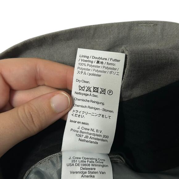 J. Crew Classic-Fit Hemp-Organic Cotton Blend Suit Pant NWT Men's Sz M Gray - Picture 7 of 7